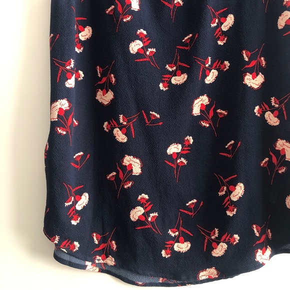 Villa Sleeveless Top - Navy Blue with Print - Picture 3 of 3